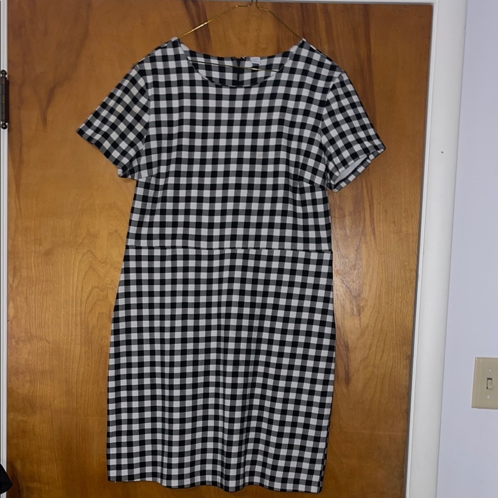 Black and White Buffalo Plaid Checkered Dress